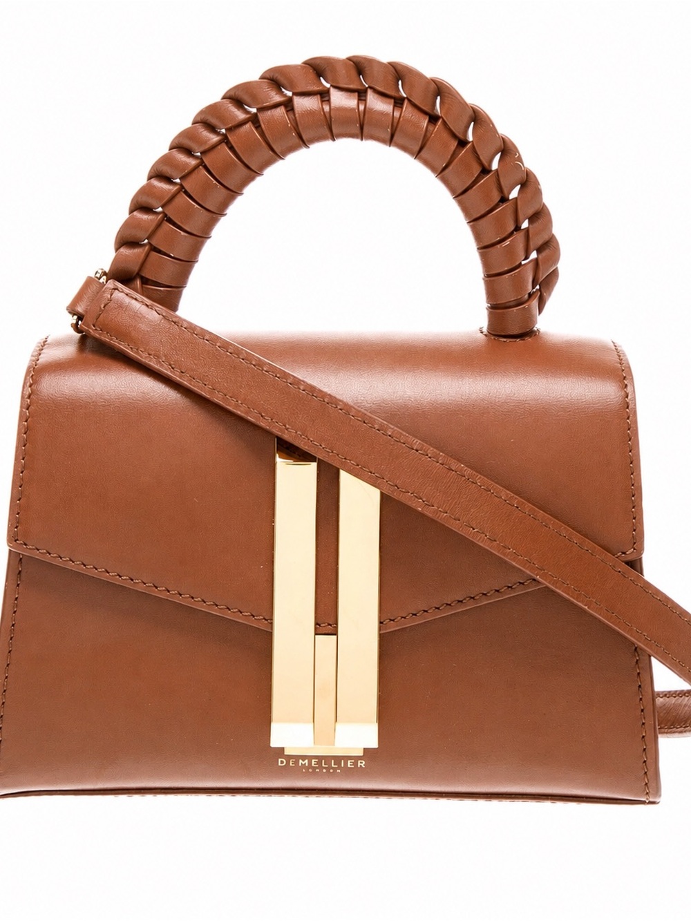 DeMellier Mini Bag in Cognac Brown with Gold Hardware